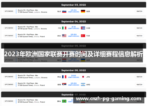 2023年欧洲国家联赛开赛时间及详细赛程信息解析